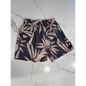 Rip Curl Party Pack Volley shorts dark palm leaf print boys small 10